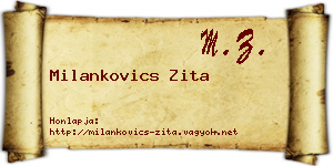 Milankovics Zita névjegykártya